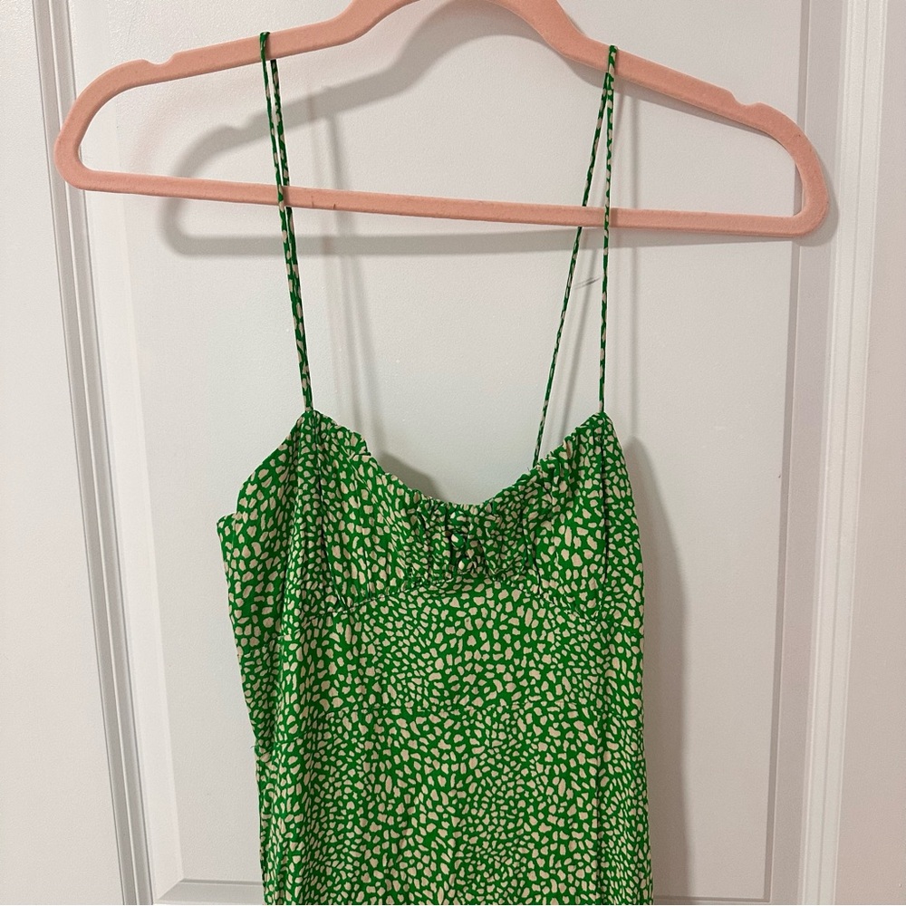 Zara Green and Cream Patterned Dress